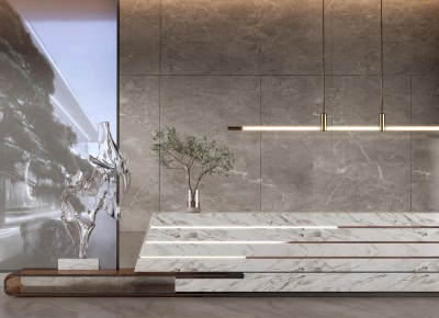 现代酒店前台3D模型下载
